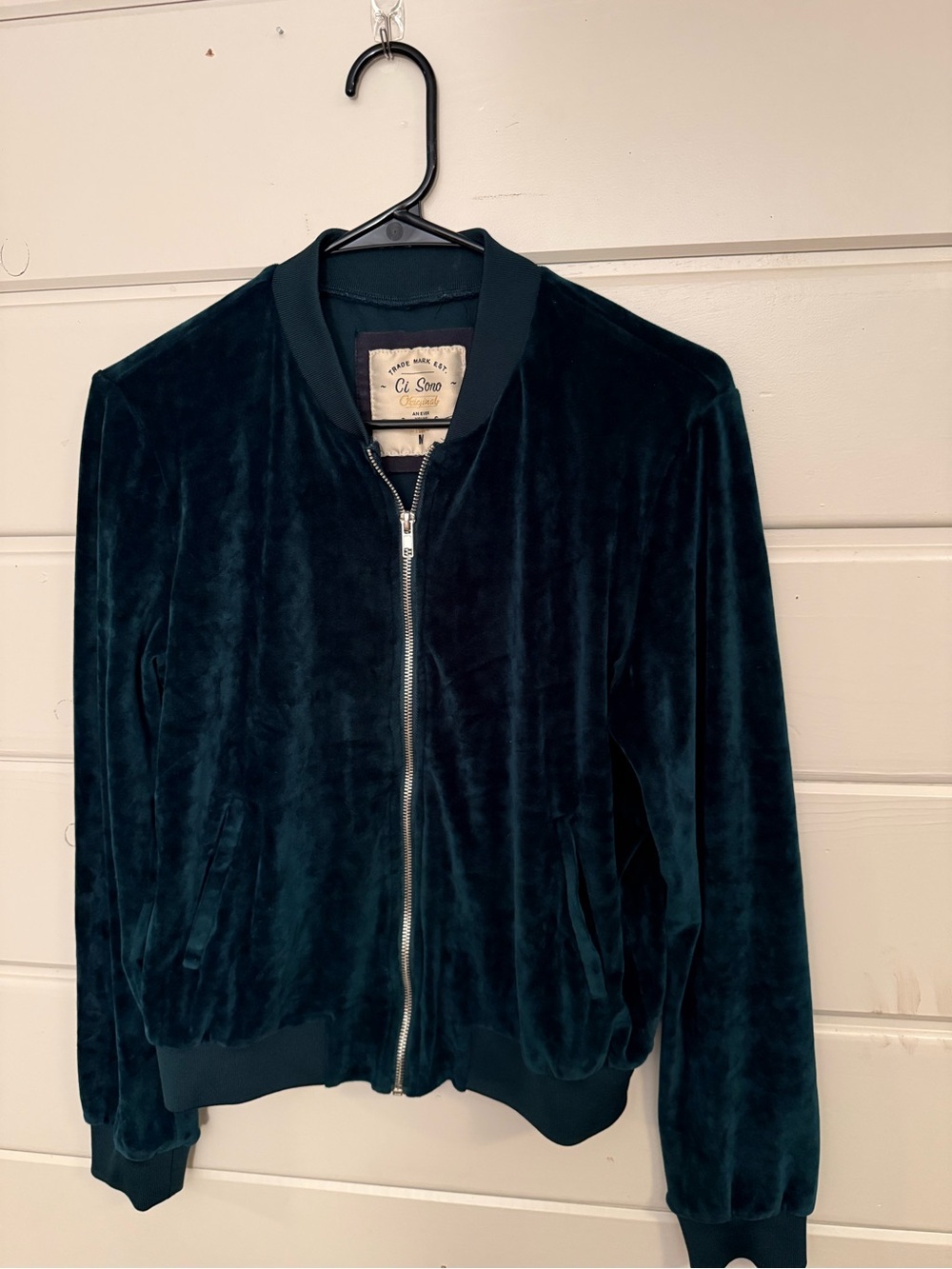 Ci Sono Women's Velvet Bomber Jacket - Teal Green🌸